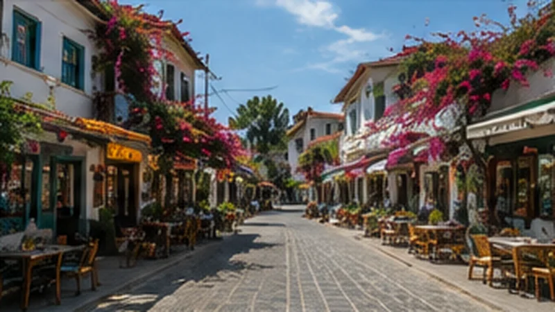 Daytime local-life atmosphere in Sarigerme village