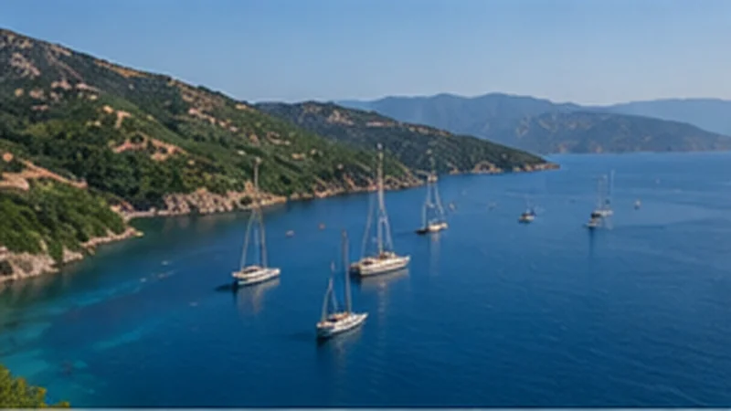 Gocek bays and sailing boats on the Aegean coast